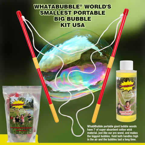 WhatABubble® World's Smallest Portable Big Bubble Kit USA